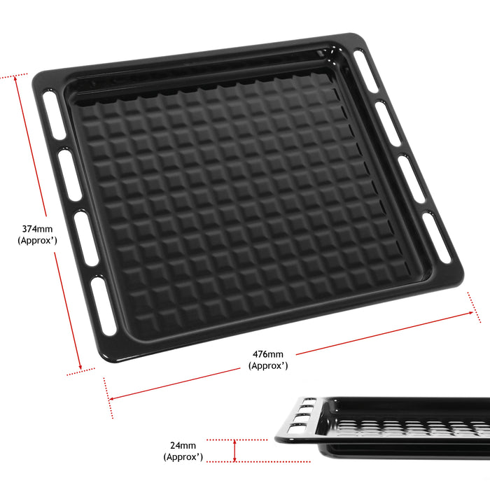 Oven Grill Tray Crisper Shelf For Indesit Full Width Bottom Drip Base Pan Rack 476mm x 374mm