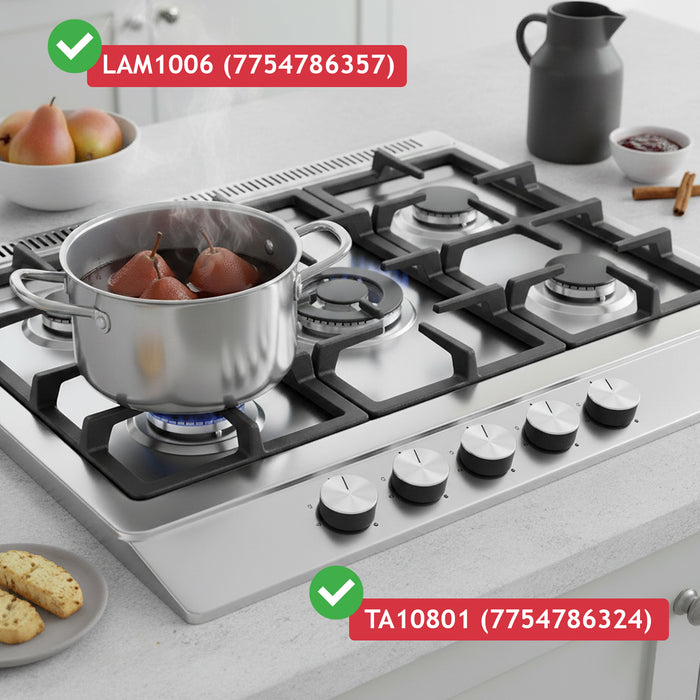 Control Knob For Lamona Gas Burner Hob LAM1006 7754786357 TA10801 7754786324 (Silver/Black)