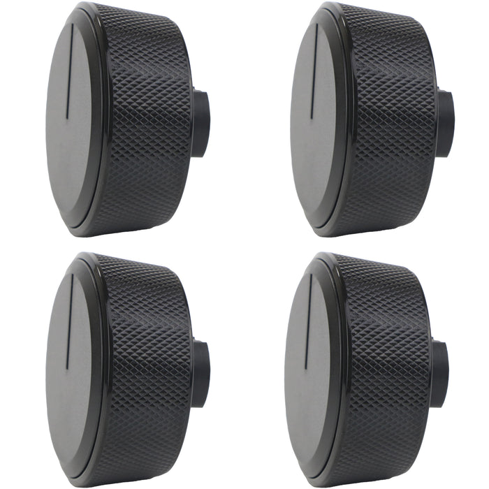 Control Knobs for Lamona LAM1706 Ceramic Hob C00889465 210480799 (Black, Pack of 4)