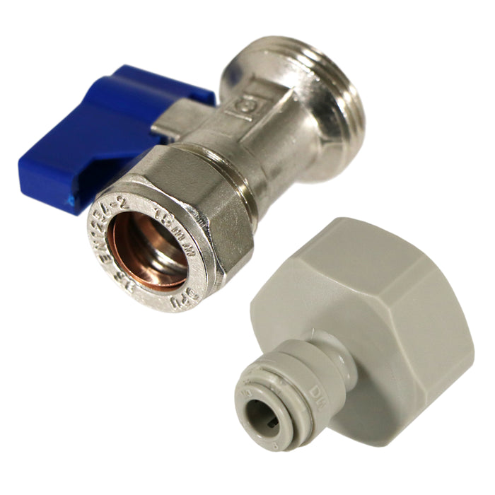 American Fridge Freezer 15mm Compression Valve 1/4" 3/4" BSP Water Tap Pipe Adaptor Connector