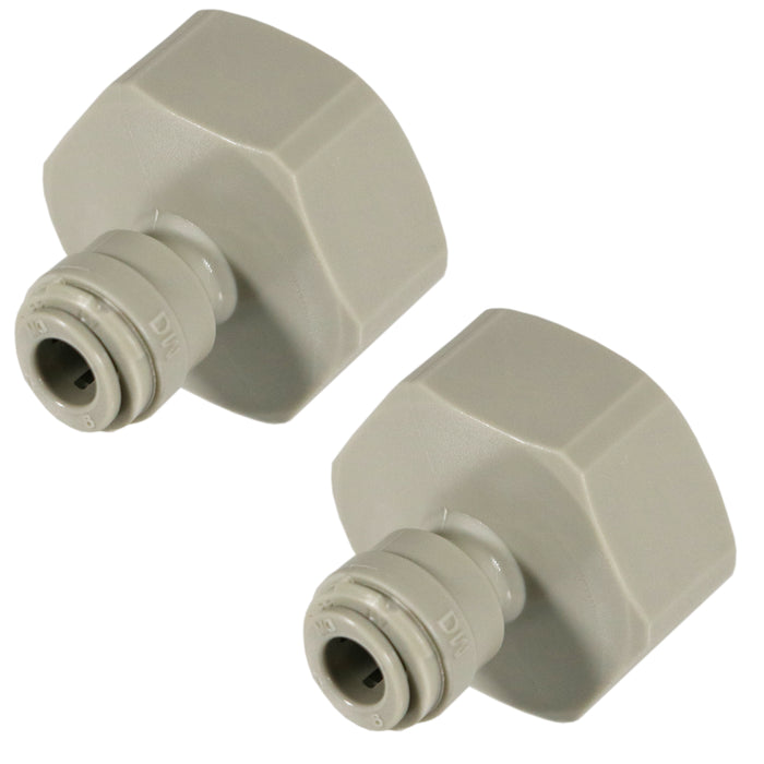 Female Adaptor 1/4" Push Fit x 3/4" BSP for American Fridge Freezer Water Pipe x 2 Adaptors