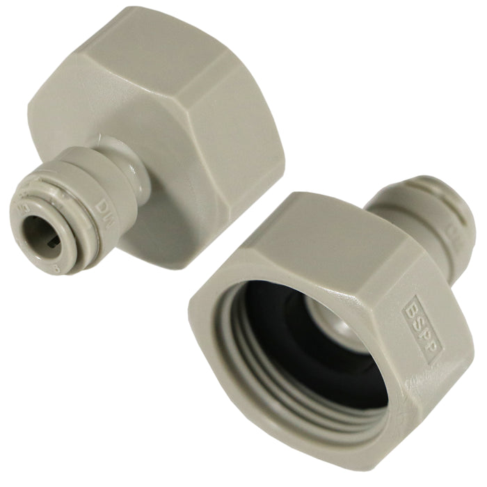Female Adaptor 1/4" Push Fit x 3/4" BSP for American Fridge Freezer Water Pipe x 2 Adaptors