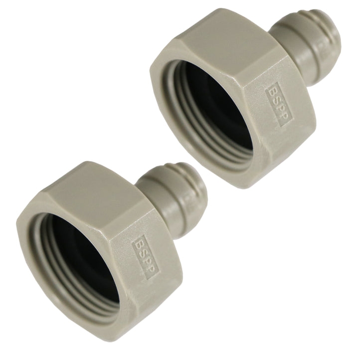 Female Adaptor 1/4" Push Fit x 3/4" BSP for American Fridge Freezer Water Pipe x 2 Adaptors