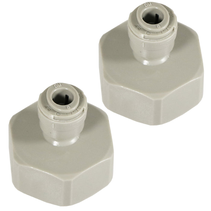 Female Adaptor 1/4" Push Fit x 3/4" BSP for American Fridge Freezer Water Pipe x 2 Adaptors