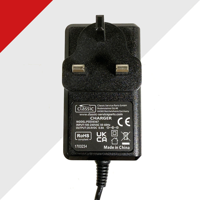 SPARES2GO Battery Charger for SHARK IZ300UKT IZ320UKT IZ400UKT IZ420UKT Vacuum 28.8V