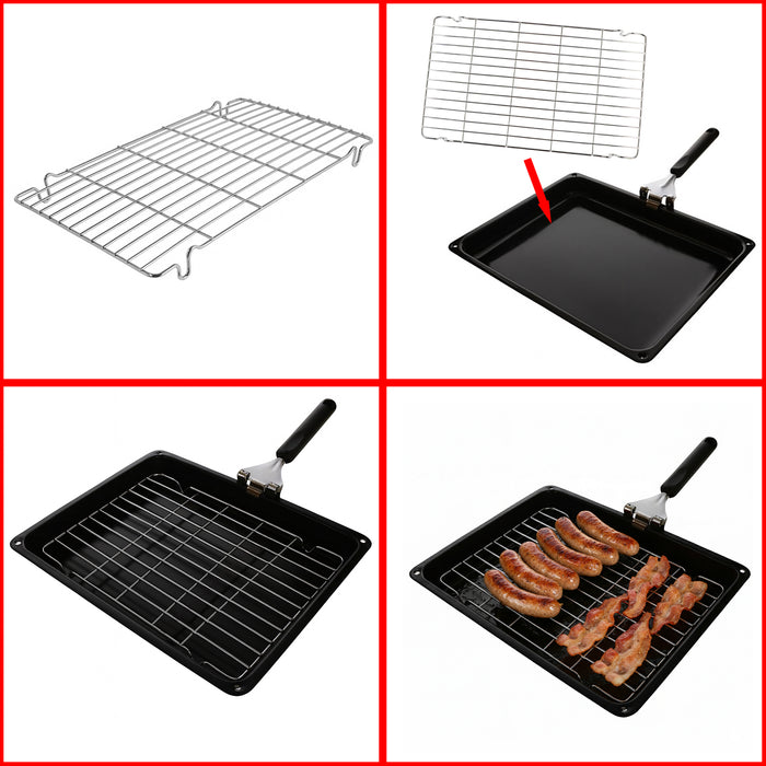 Grill Pan Rack for Hotpoint Oven Insert Grid Mesh Small Silver Wire 315mm x 185mm