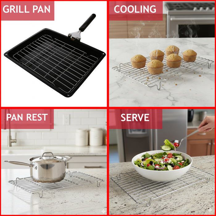 Grill Pan Rack for Hotpoint Oven Insert Grid Mesh Small Silver Wire 315mm x 185mm