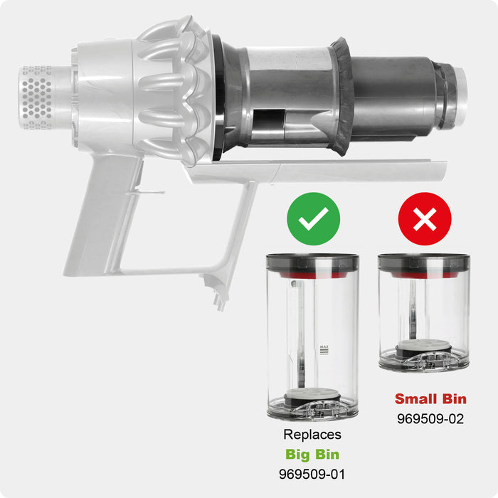 Dust Bin Container for DYSON V10 SV12 SV27 Animal Absolute Vacuum + Brush