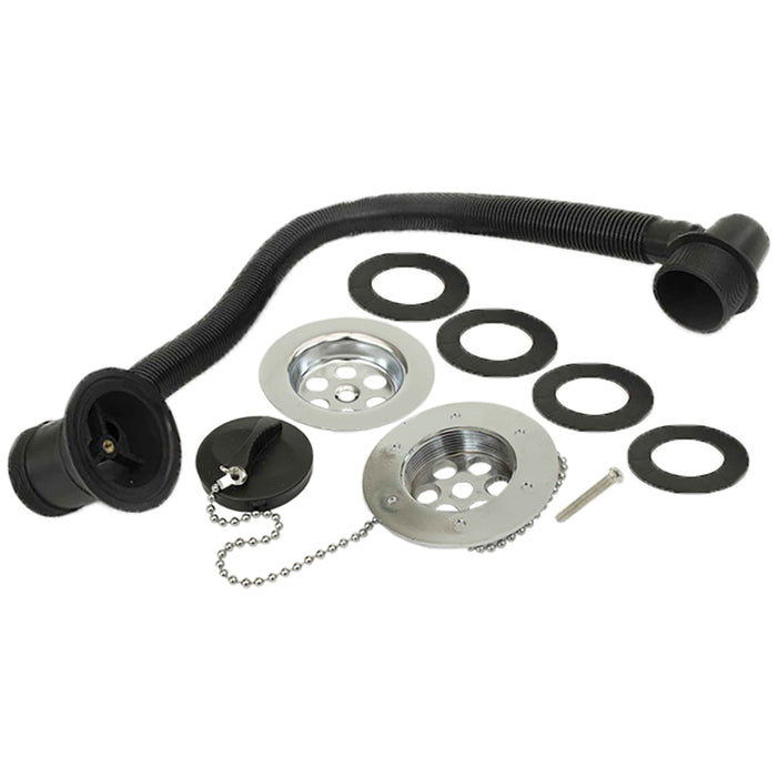 Bath Combination Waste Overflow Plug & Chain 40mm 1.5" (Silver)