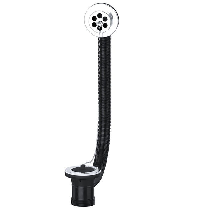 Bath Combination Waste Overflow Plug & Chain 40mm 1.5" (Silver)