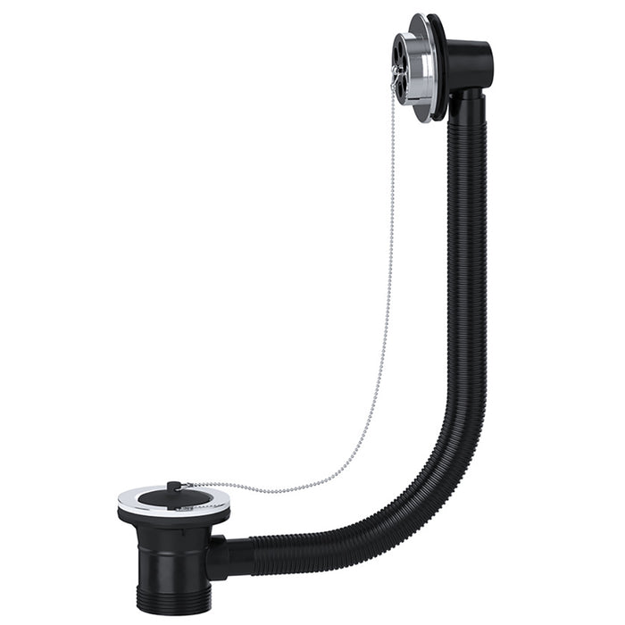 Bath Combination Waste Overflow Plug & Chain 40mm 1.5" (Silver)