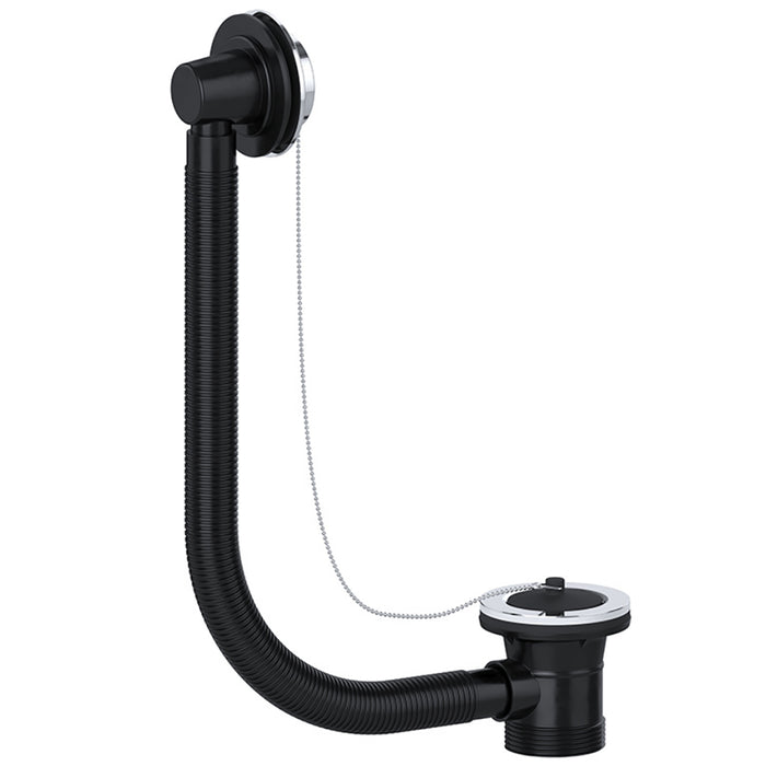 Bath Combination Waste Overflow Plug & Chain 40mm 1.5" (Silver)