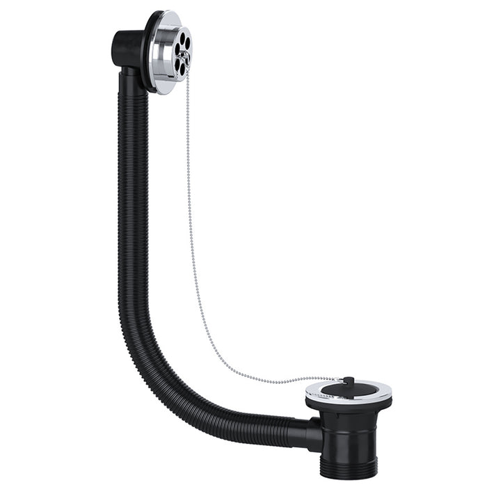 Bath Combination Waste Overflow Plug & Chain 40mm 1.5" (Silver)
