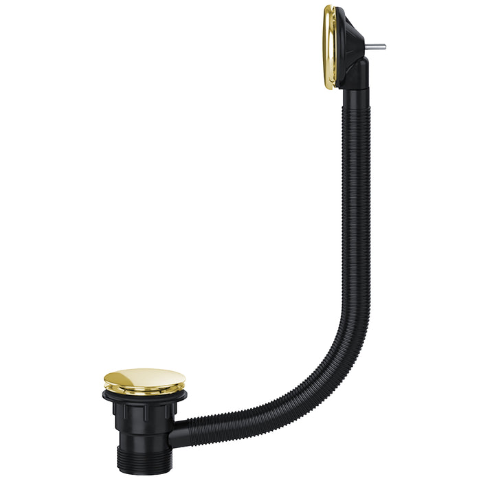 Clicker Bath Waste Plug 40mm 1.5" Combination Click Clack Overflow (Brushed Brass)