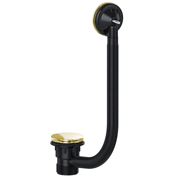 Clicker Bath Waste Plug 40mm 1.5" Combination Click Clack Overflow (Brushed Brass)
