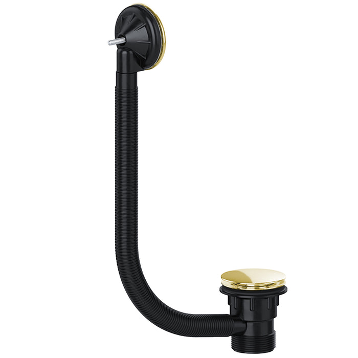 Clicker Bath Waste Plug 40mm 1.5" Combination Click Clack Overflow (Brushed Brass)