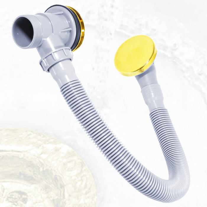Clicker Bath Waste Plug Combination Click Clack Sprung Pop Up Overflow (Gold, 40mm / 1.5" BSP)