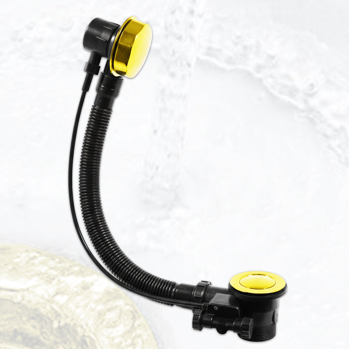 Bath Waste Plug Luxury Combination Chrome Plated Twist Pop Up Overflow (Gold, 40mm / 1.5" BSP)