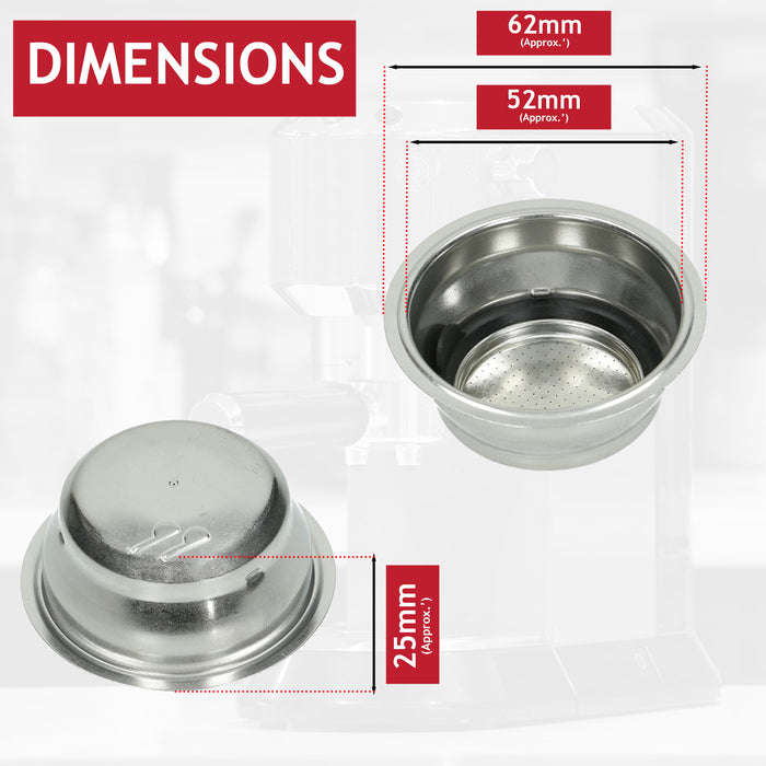 Delonghi 2-Cup Filter EC680 EC685 EC820 EC860 Coffee Espresso Machine 5513281001