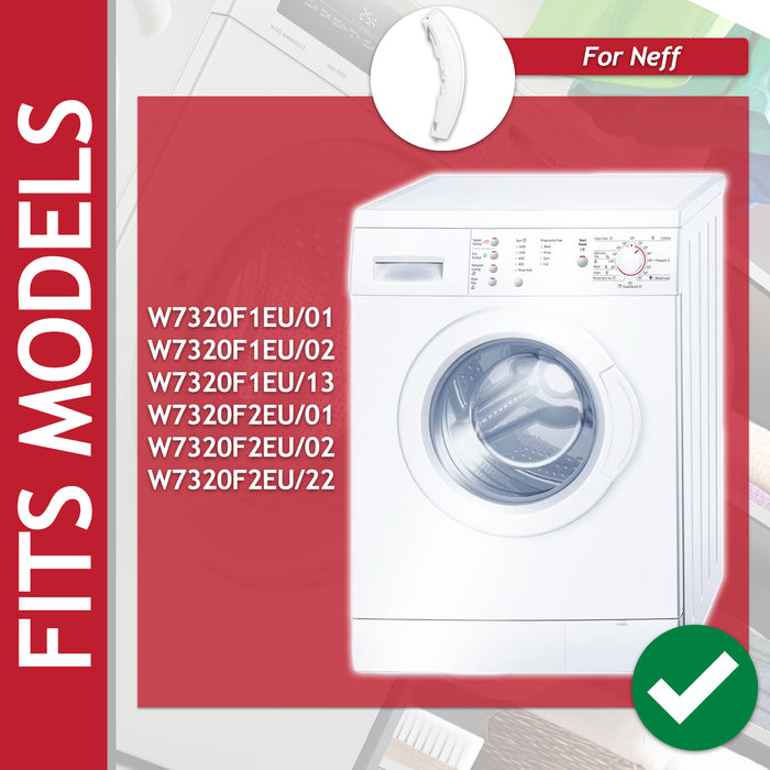 Door Handle for Bosch Neff Siemens Washing Machine 10009732 266751 641104 648581 (White)