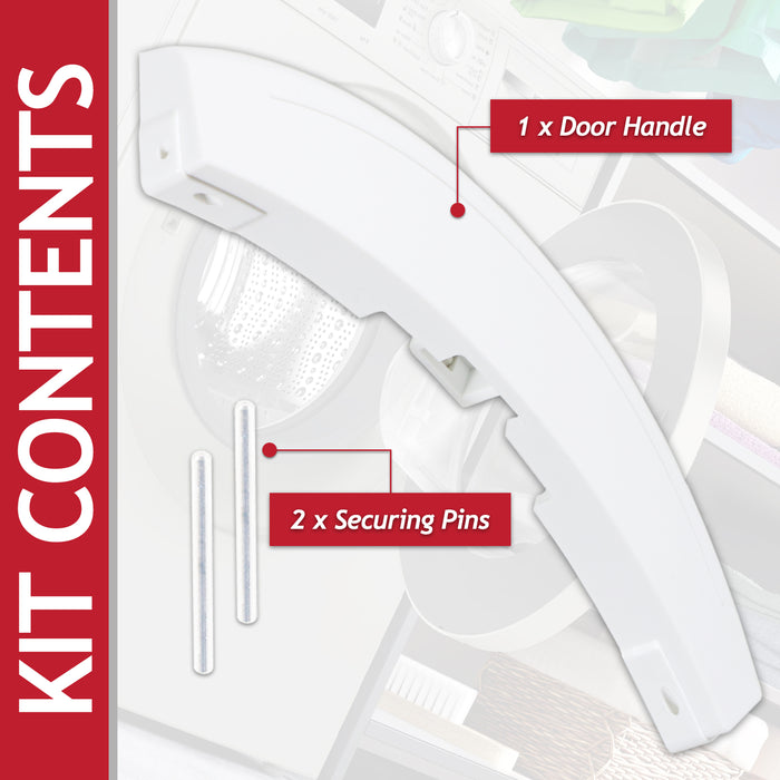 Door Handle for Bosch Neff Siemens Washing Machine 10009732 266751 641104 648581 (White)