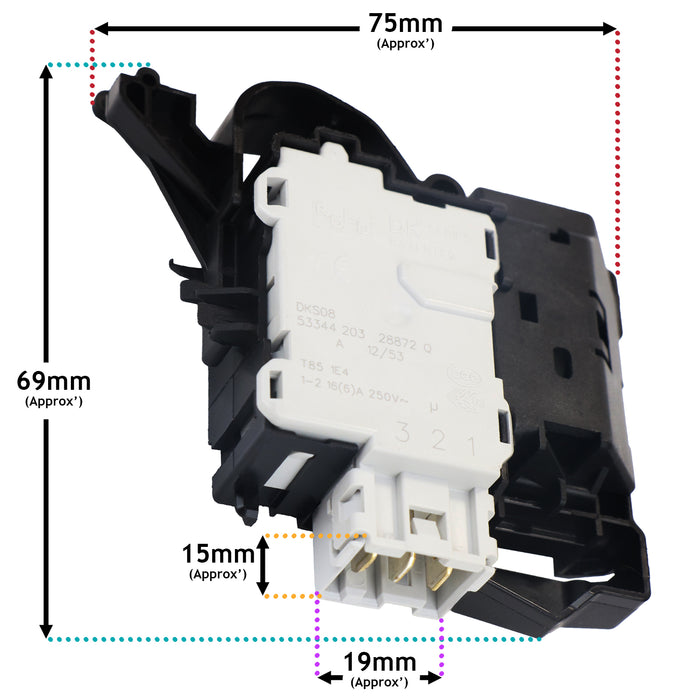 Door Lock Interlock For Hotpoint NSWM NSWA NM11 Washing Machines Safety Switch