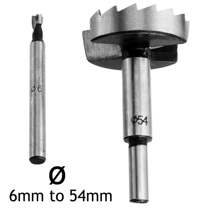16 Piece Forstner Complete 6mm - 54mm Drill Bit Tool Set