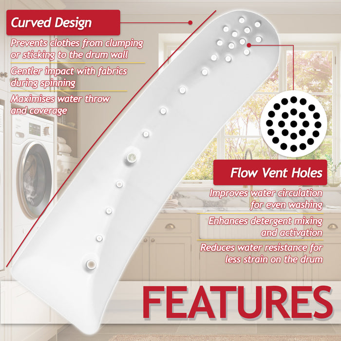 Drum Paddles for Candy Washing Machine Lifter Arms 6 Lug Clip 180 x 53 mm x 3 41021913
