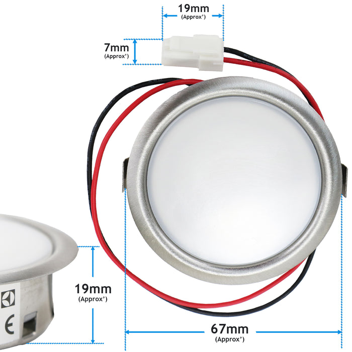 Universal Cooker Hood Light Bulb & Lens Extractor Fan Lamp Diffusor 3.1W, 3V, LED, 67mm (Pack of 2)