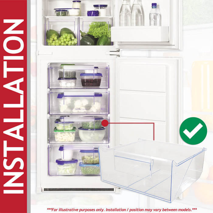 Zanussi Fridge Freezer Drawer ZBB27450 ZBB27452 ZBB27453SK ZNFN18FS5 2nd from Bottom Container Box (8087788017)