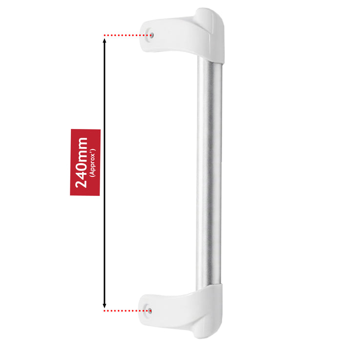 Long Bar Grab Handle for Ariston Fridge Freezer (White / Silver) C00111164