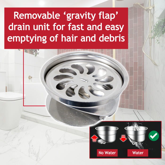 Shower Floor Drain Grate Tile Insert Invisible Stainless Steel Square Grid (Matt Black, 6" / 155mm)