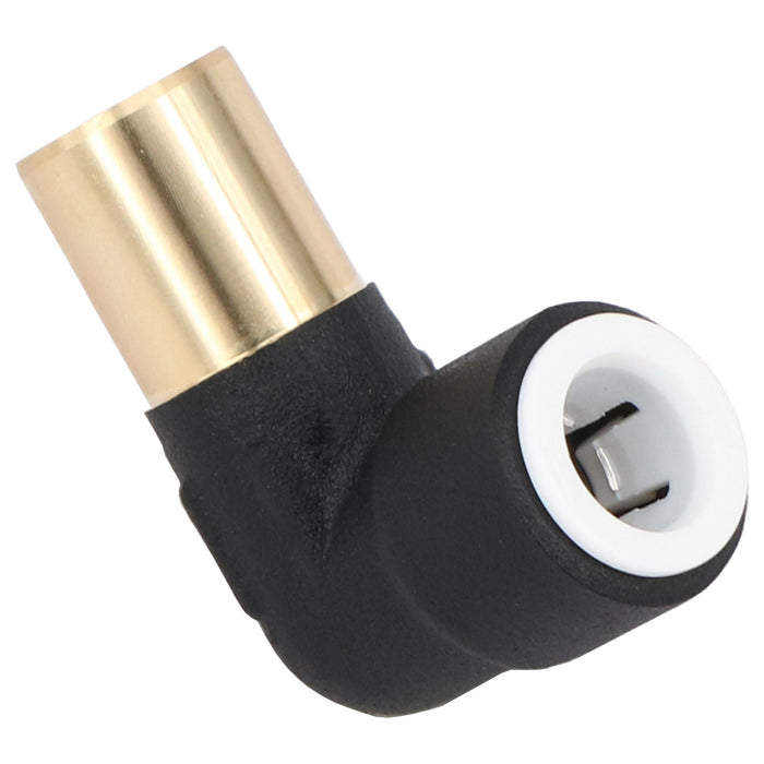 Radiator Valve Reducing Elbow Stem Compression 15mm x 10mm Pushfit Black 3 x Valves