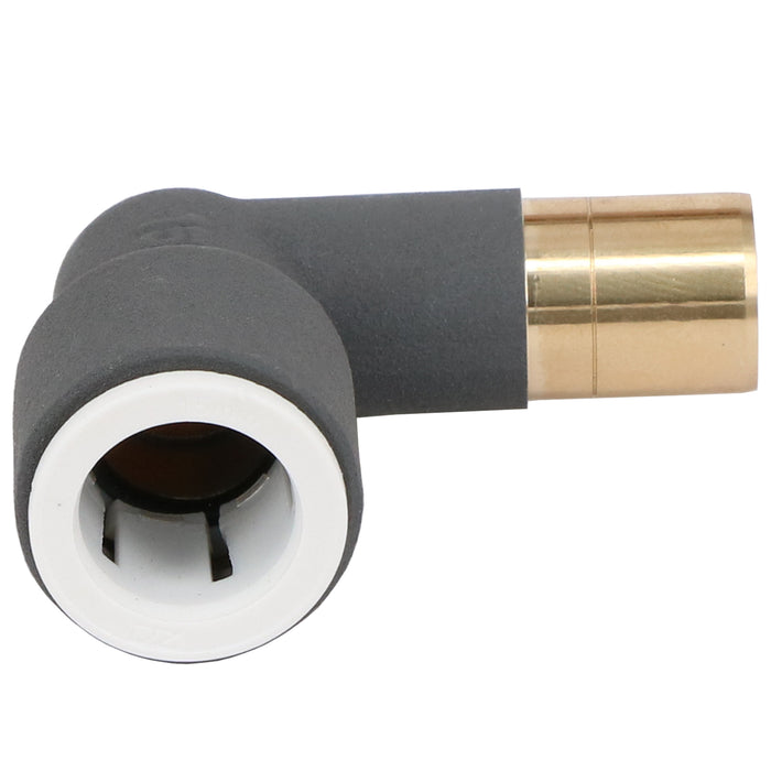 Radiator Valve Reducing Elbow Stem Compression Anthracite 15mm x 15mm Pushfit