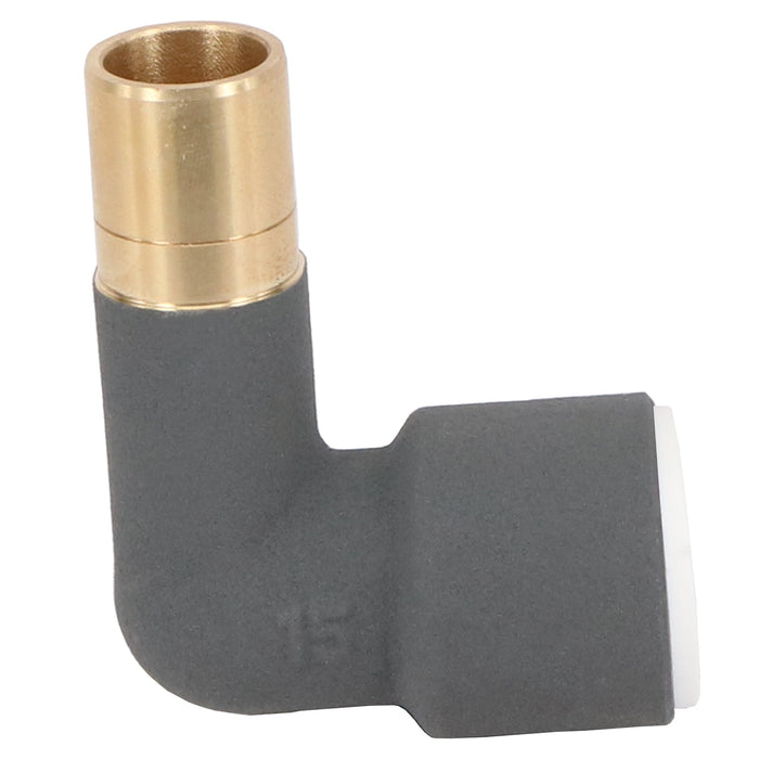 Radiator Valve Reducing Elbow Stem Compression Anthracite 15mm x 15mm Pushfit 2 x Valves