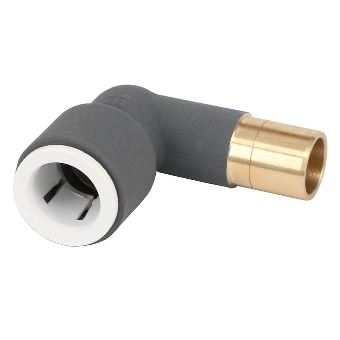 Radiator Valve Reducing Elbow Stem Compression Anthracite 15mm x 15mm Pushfit 2 x Valves