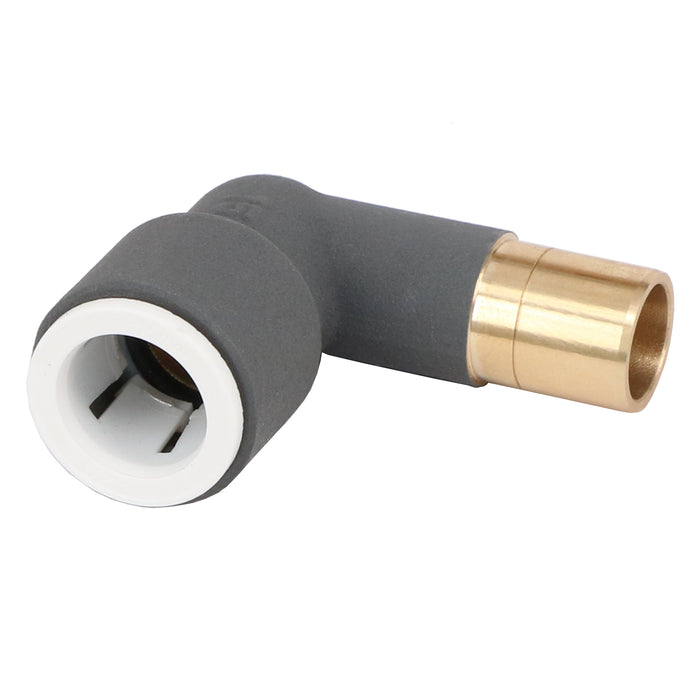 Radiator Valve Reducing Elbow Stem Compression Anthracite 15mm x 15mm Pushfit