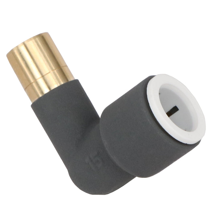 Radiator Valve Reducing Elbow Stem Compression Anthracite 15mm x 15mm Pushfit 3 x Valves