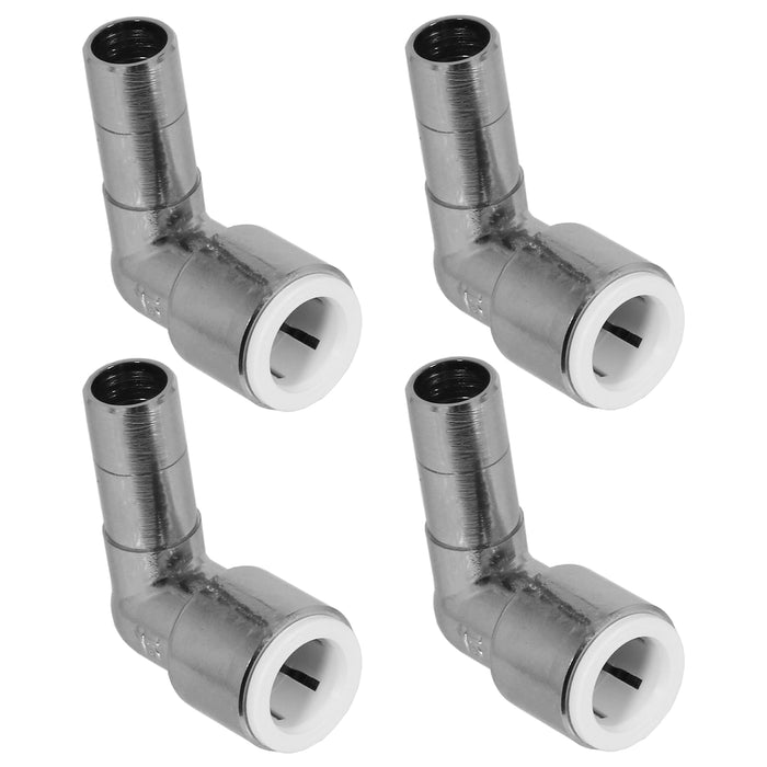 Radiator Valve Reducing Elbow Stem Compression Black 15mm x 15mm Pushfit x 4 Valves