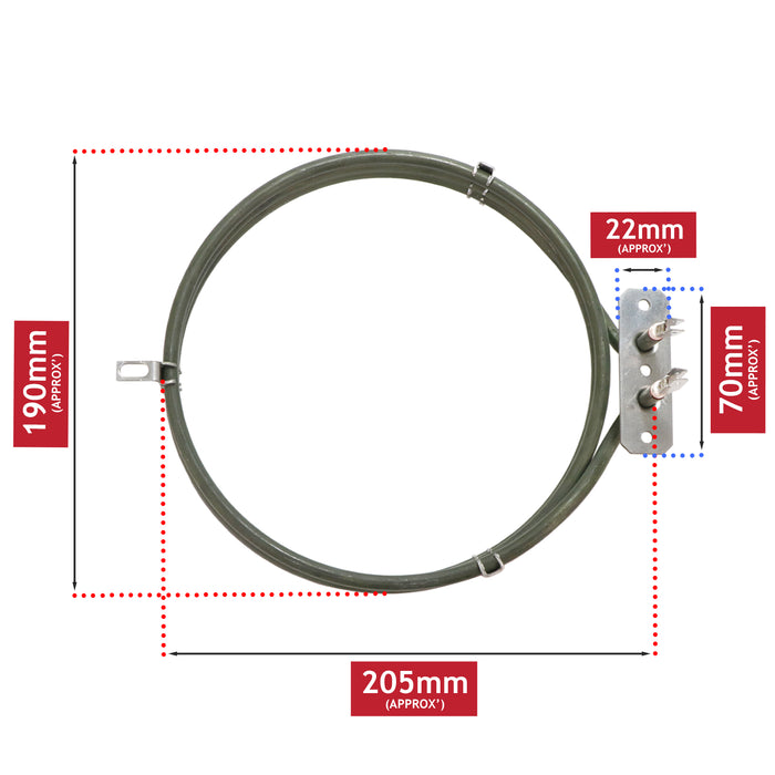 Fan Oven Element for John Lewis 2700w Heating Heater Coil 806890656 JLFSEC JLFSM