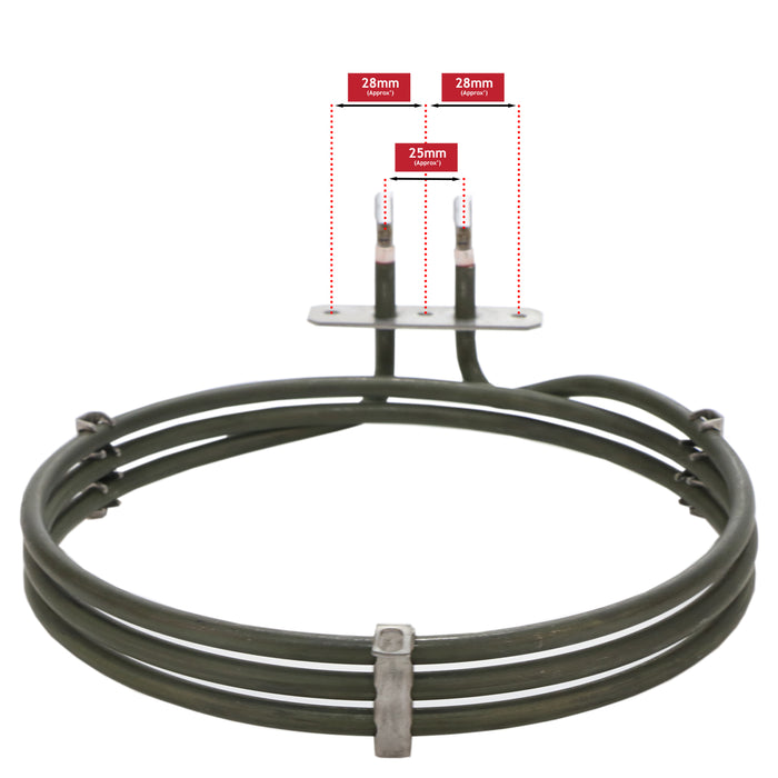 Fan Oven Element for John Lewis 2700w Heating Heater Coil 806890656 JLFSEC JLFSM