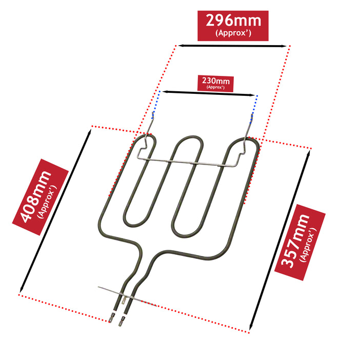 Grill Element for Belling Oven 1700w Top Upper 90 100 110 Farmhouse Cookcentre
