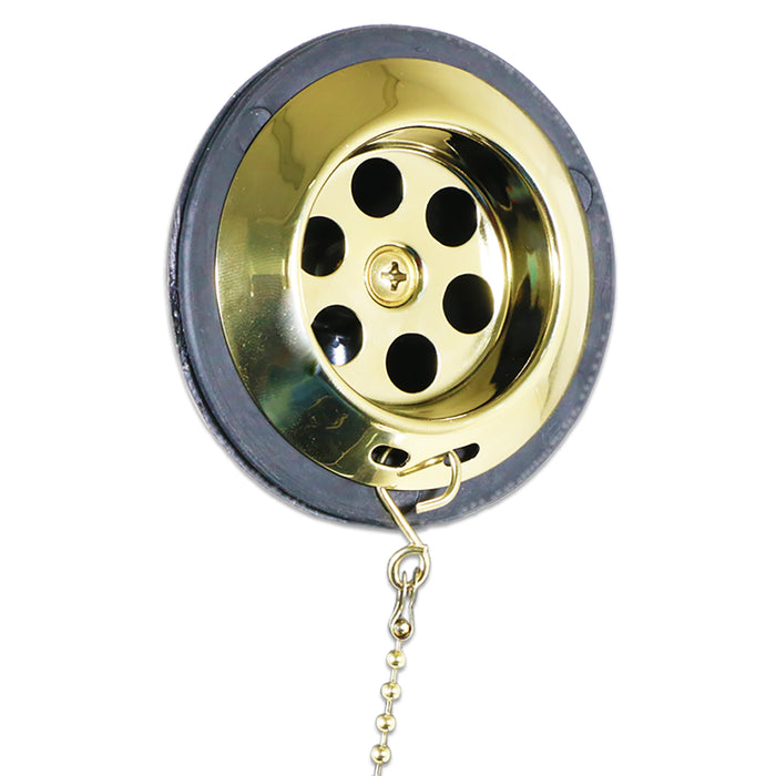 Bath Combination Waste Plug and Chain Luxury Gold Brass Flexible Overflow Pipe Kit (40mm 1 1/2")