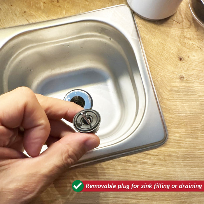 Sink Waste Plug Chrome Brass Caravan Motorhome Campervan Boat Basin Straight Pipe (3/4" 20mm)