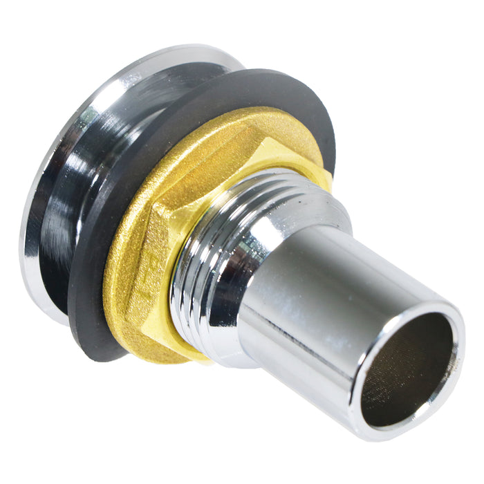 Sink Waste Plug Chrome Brass Caravan Motorhome Campervan Boat Basin Straight Pipe (3/4" 20mm)