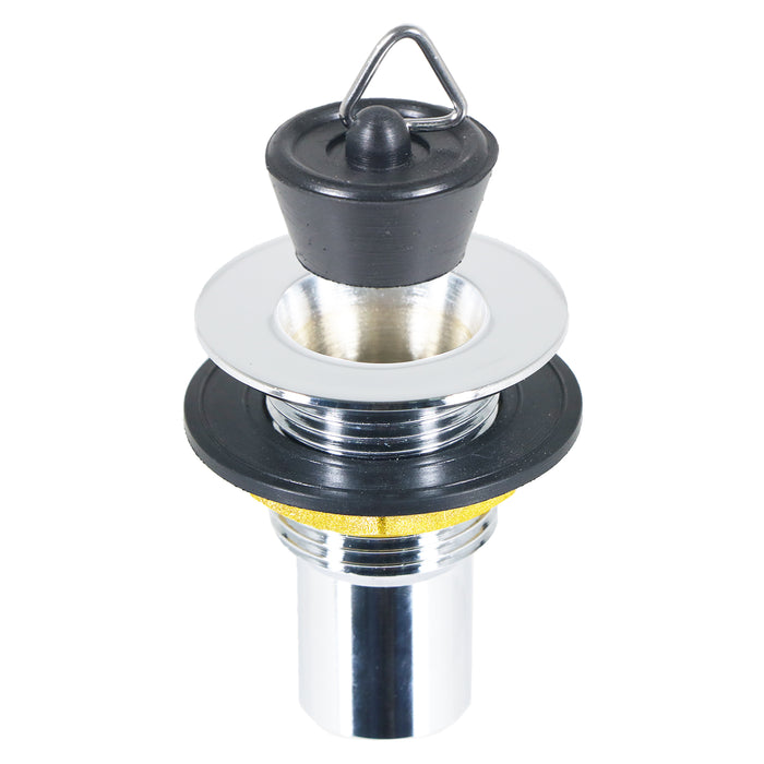 Sink Waste Plug Chrome Brass Caravan Motorhome Campervan Boat Basin Straight Pipe (3/4" 20mm)