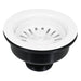 Sink Waste Basket Strainer Plug 1 1/2" BSP Kitchen Bathroom Basin Unit (Gloss White)