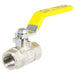 Gas Lever Ball Valve Full Bore PN40 Brass On Off Female x Female Yellow Handle Safety Isolator (3/8")