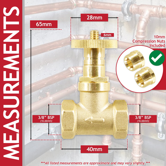 Fusible Head Fire Safety Valve for Central Heating Oil Line (3/8" BSP or 10mm Compression Connection)