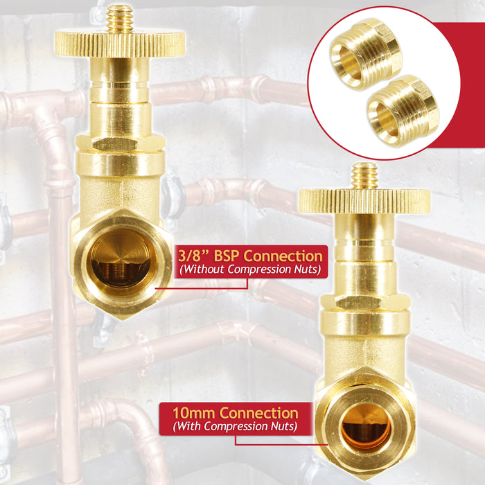 Fusible Head Fire Safety Valve for Central Heating Oil Line (3/8" BSP or 10mm Compression Connection)